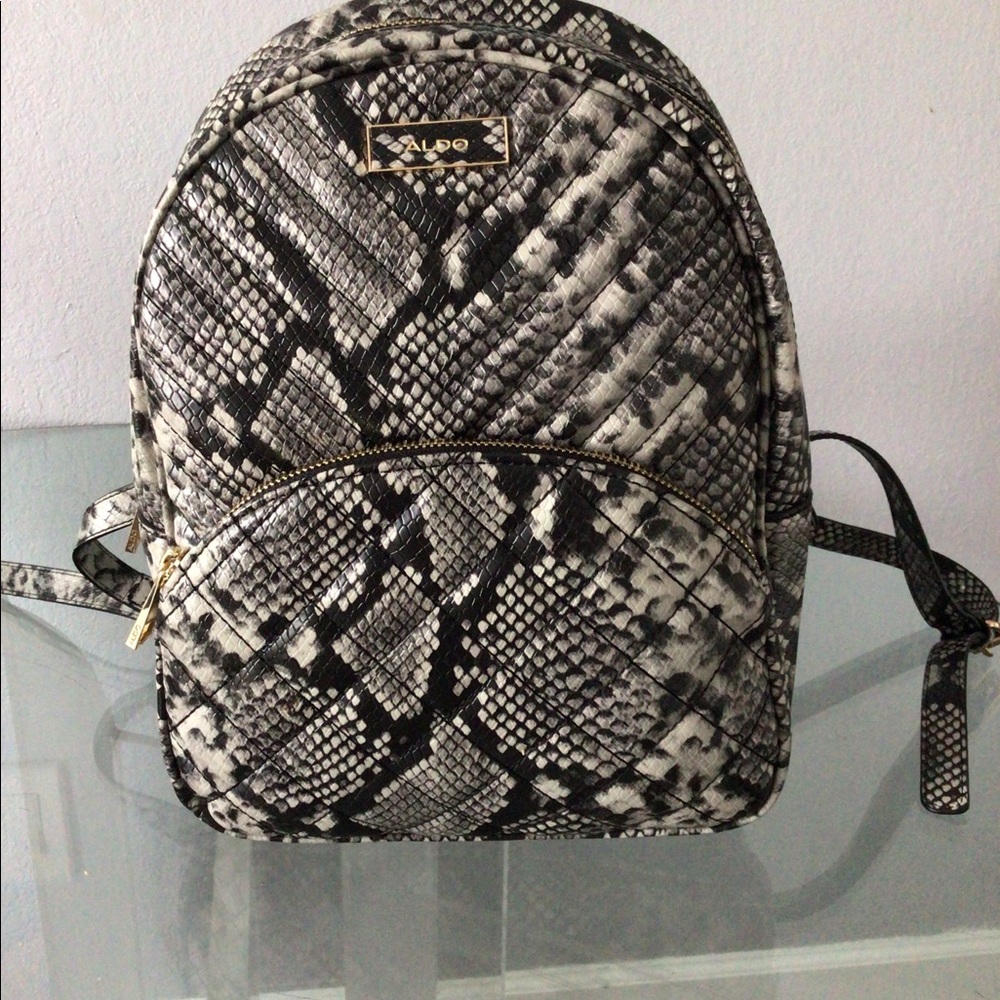 ALDO Quilted Faux Snakeskin Backpack